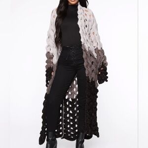 Women’s Fashion Nova Want The Whole Thing Duster Cardigan Grey Size S/M